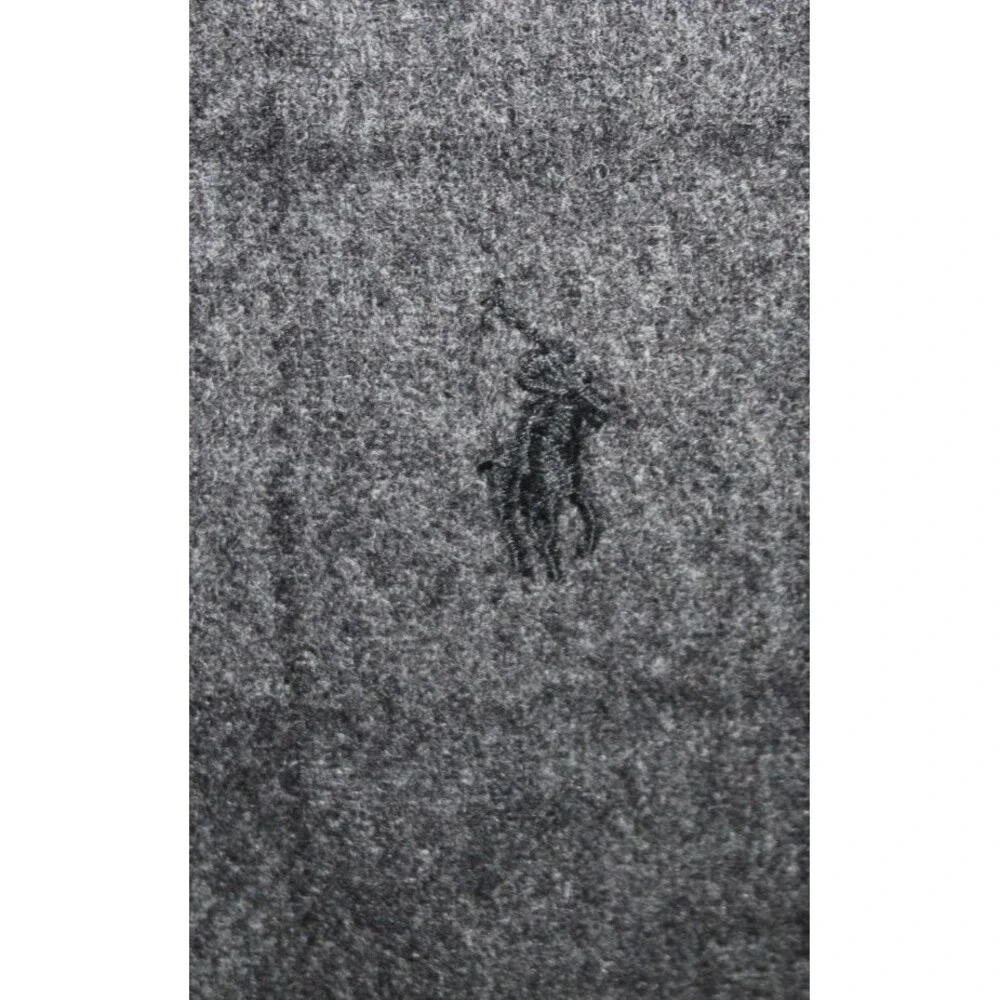 Polo Ralph Lauren Made Italy Men Women Scarf Black Gray Plaid Reversible Vintage
